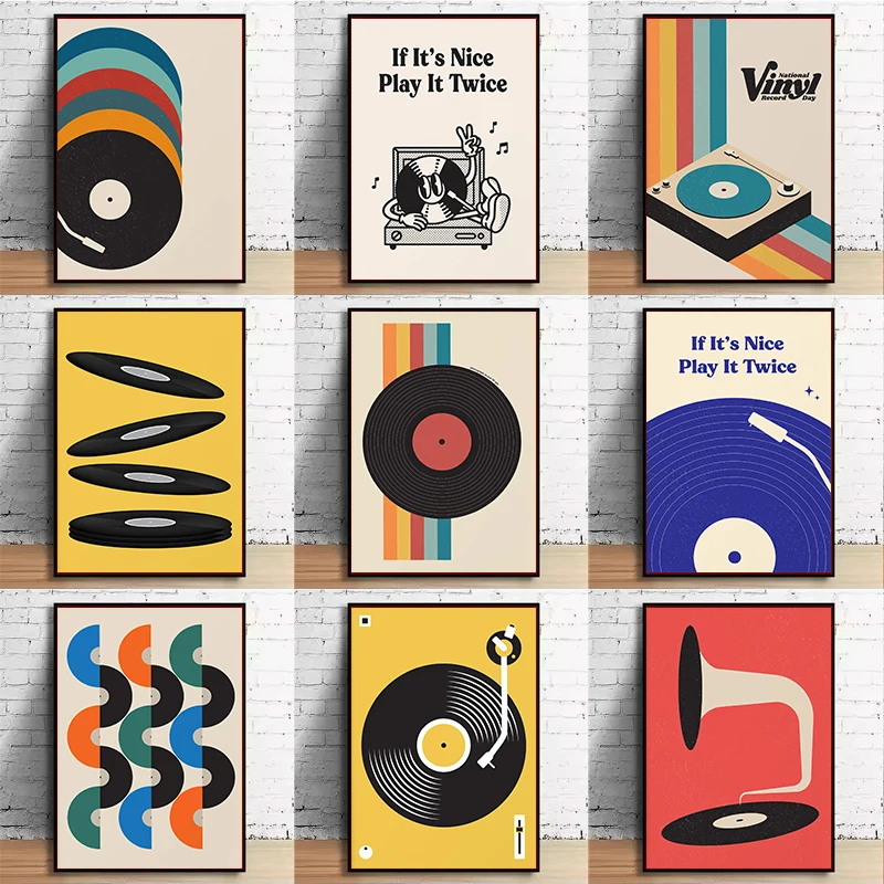 Office Furniture Direct - Mid Century Vinyl Record Canvas Wall