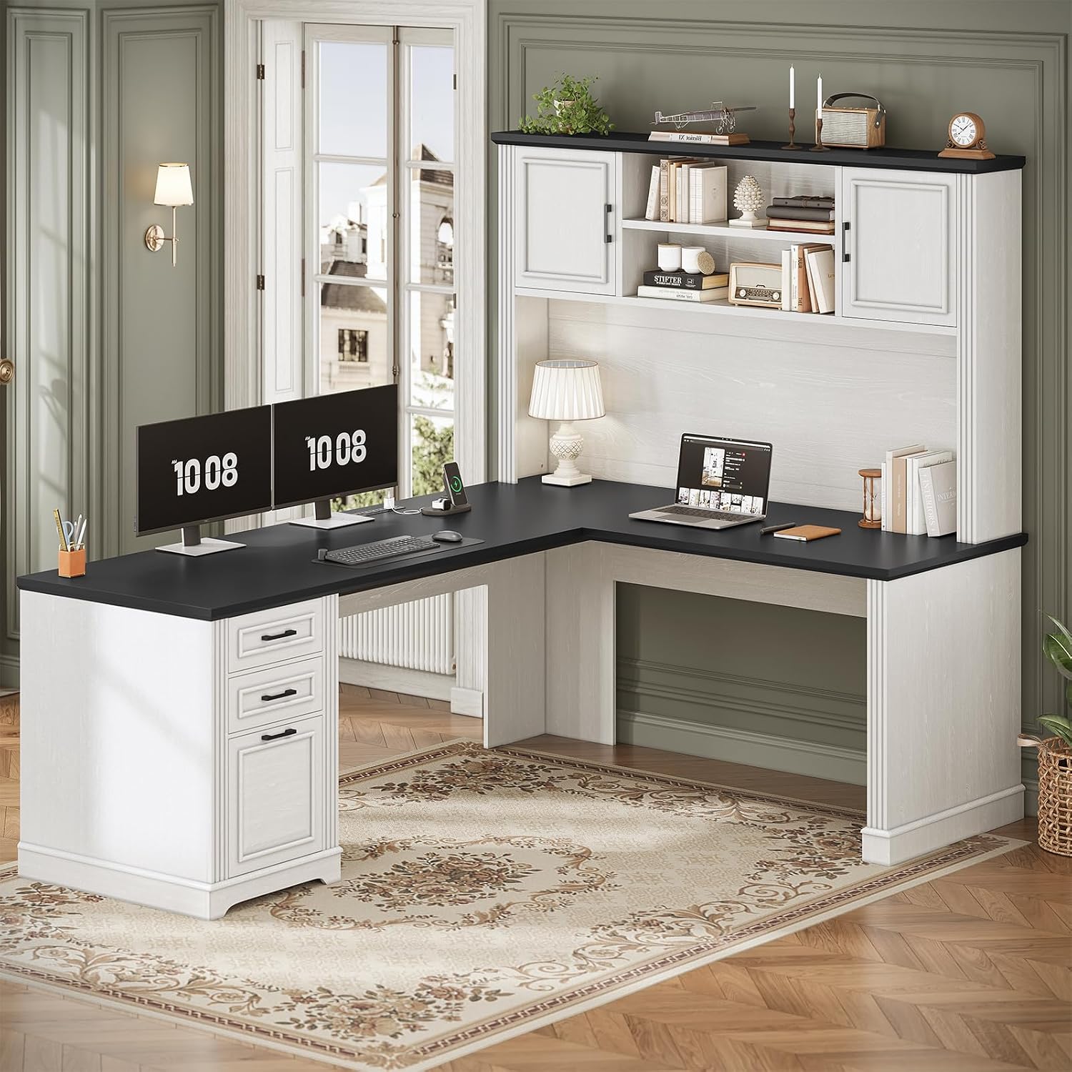 Office Furniture Outlet - L Shaped Desk with Hutch &