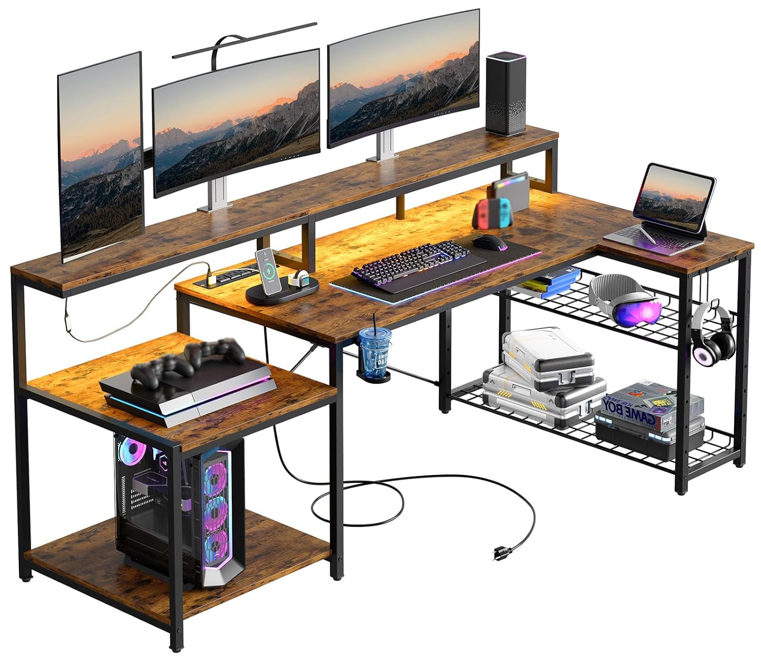 71.5 inch Computer Desk with P - đánh giá và giá Office Furniture Outlet