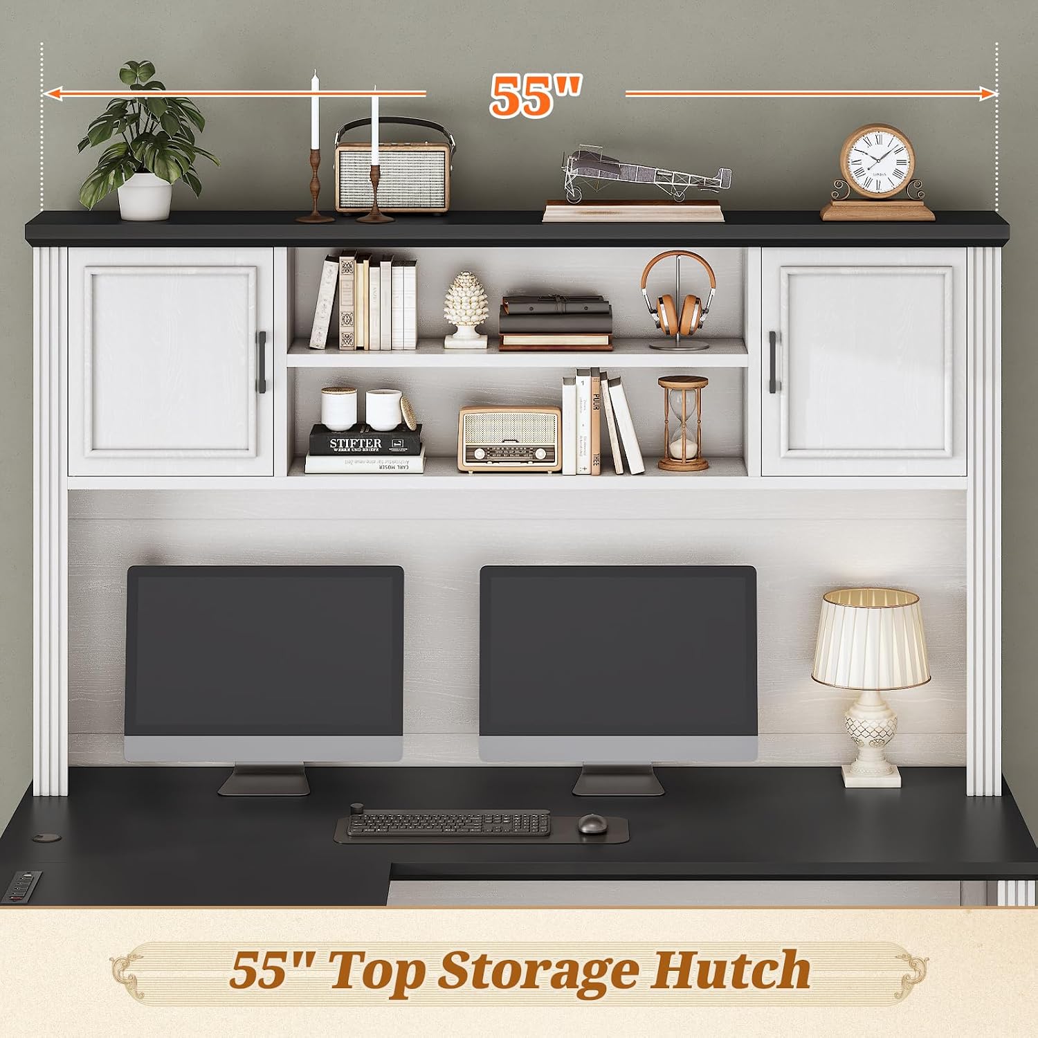 L Shaped Desk with Hutch & 3 D - đánh giá và giá Office Furniture Outlet