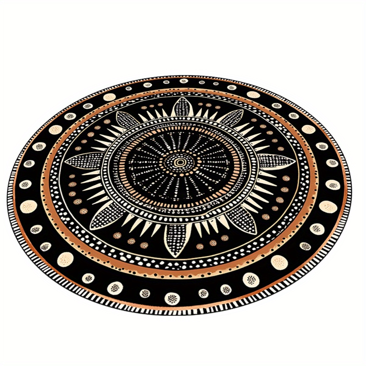 African Geometric Round Rug, D - đánh giá và giá Chair Mat Hard Floor