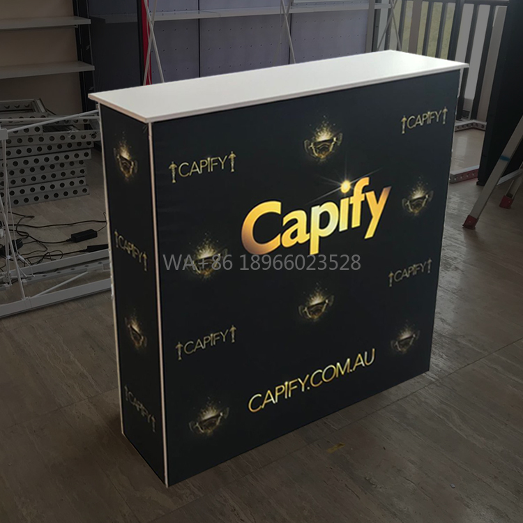 Aluminum Backlit Pop up Trade  - đánh giá và giá Reception Desk Counter