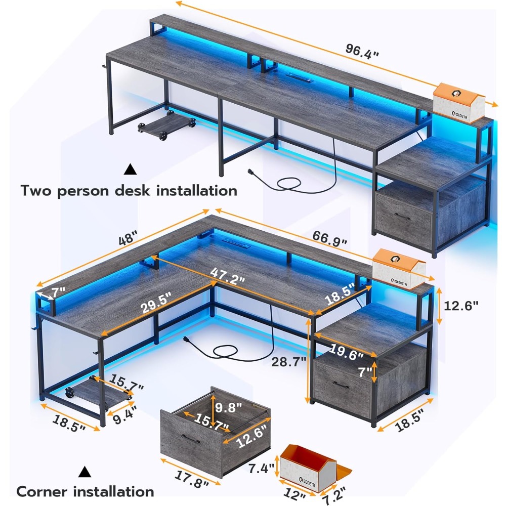 L Shaped Desk, 66